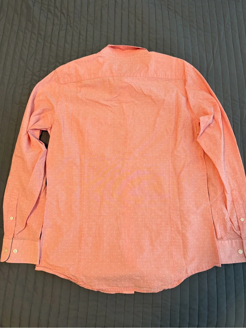 Banana Republic Coral Button-Down Shirt with Subtle Dot Pattern